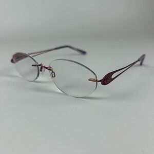 Charmant CH10931 Women's Eyeglasses Frame Brown Metal‎ Oval Rimless 52-19-135 mm